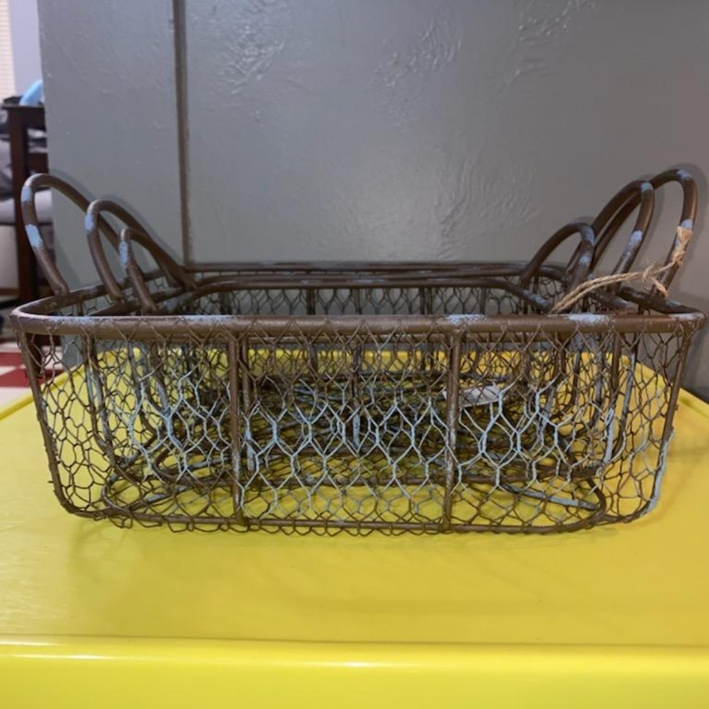Rustic Wire Basket Set - Brown - Picture 3 of 4